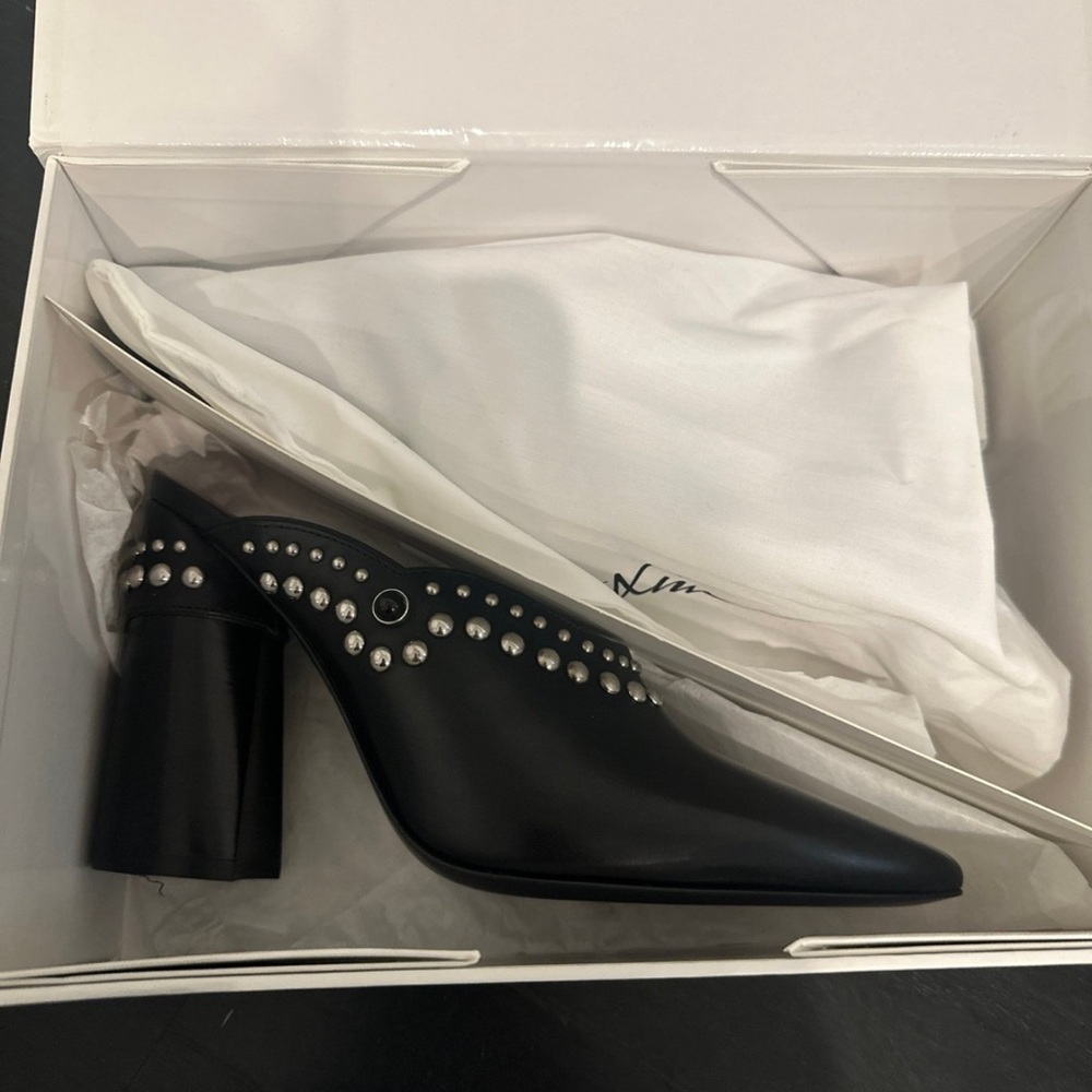 3.1 Phillip Lim Patsy Black Studded Mules - Picture 2 of 7